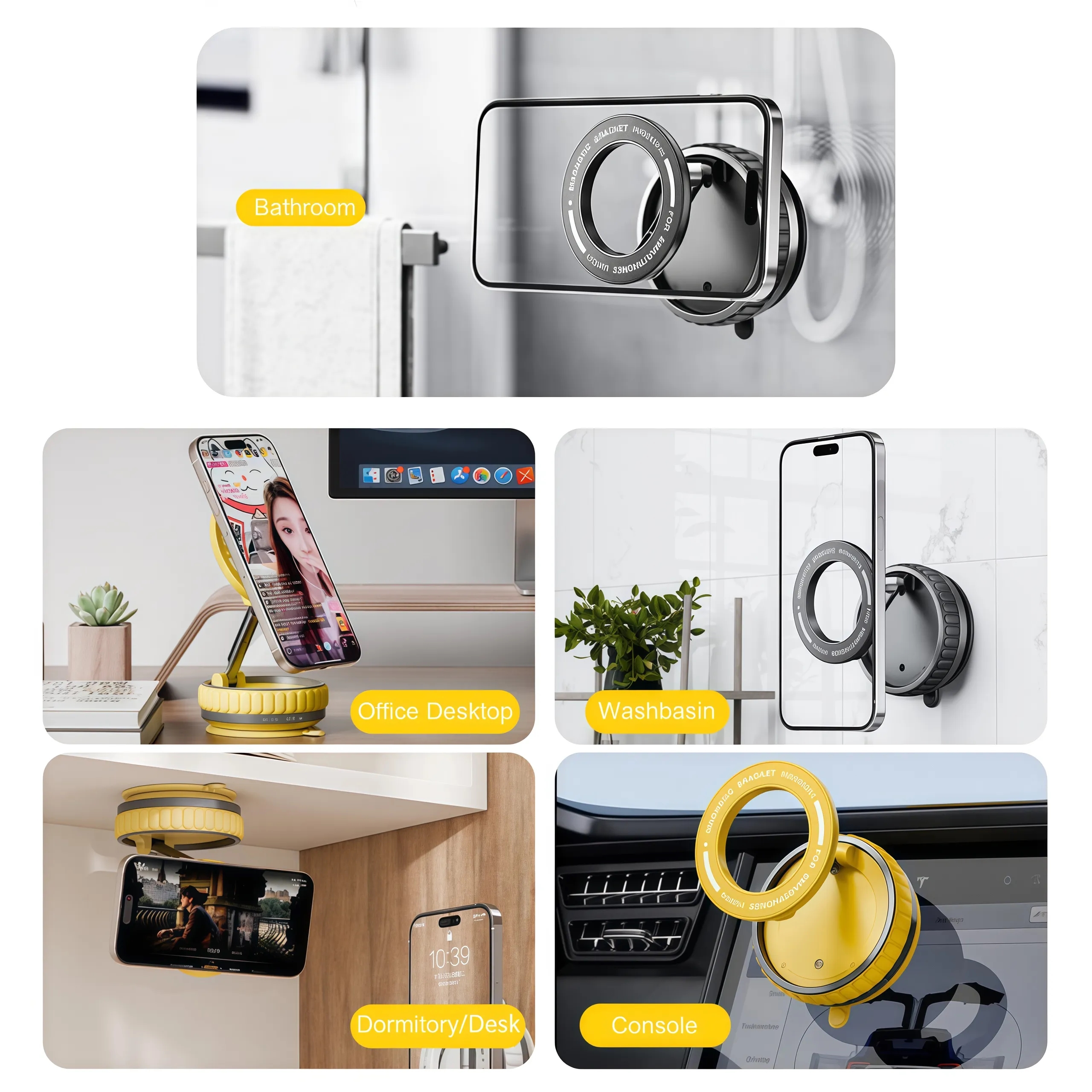 Car Phone Holder with Strong Magnet and Vacuum Base 2