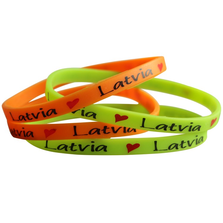 1/4" Mini Printed Silicone Wristband 2