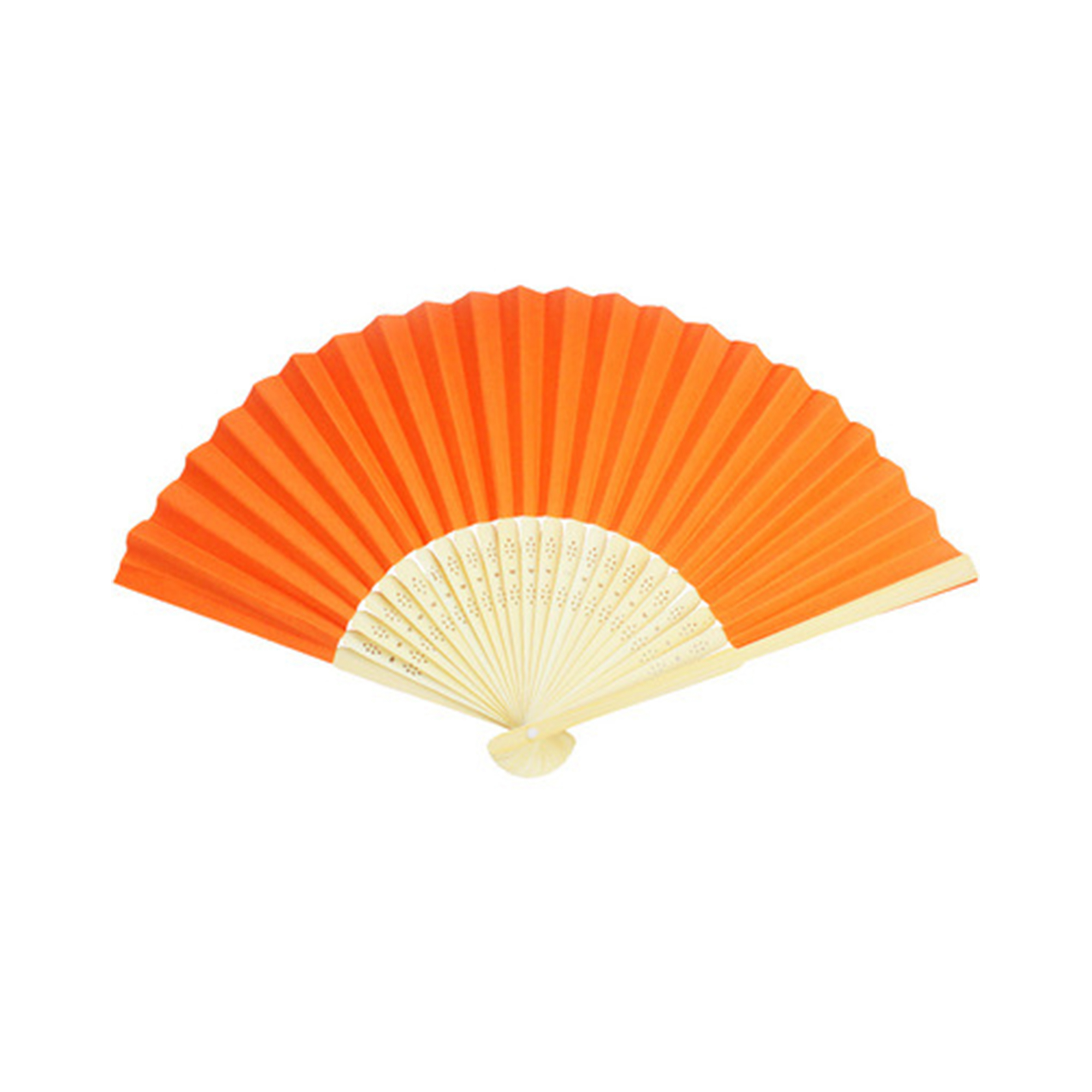 Bamboo Silk Folding Hand Fan 15" x 8" Full Color Surface 3