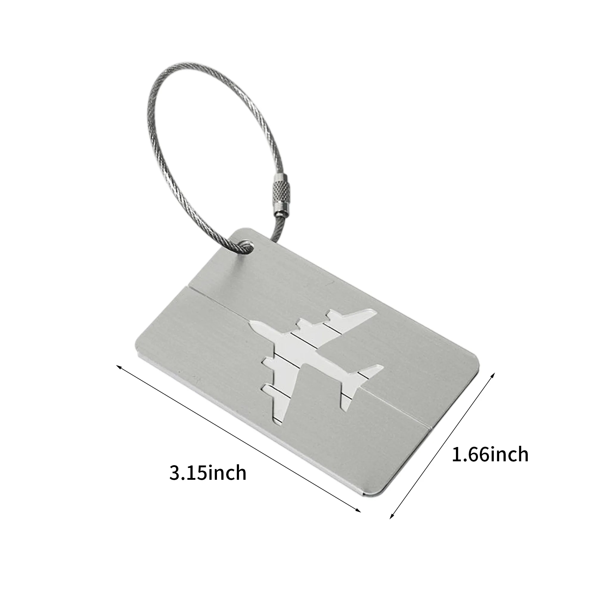 Premium Aluminum Luggage Tag with Stainless Steel Rope 4