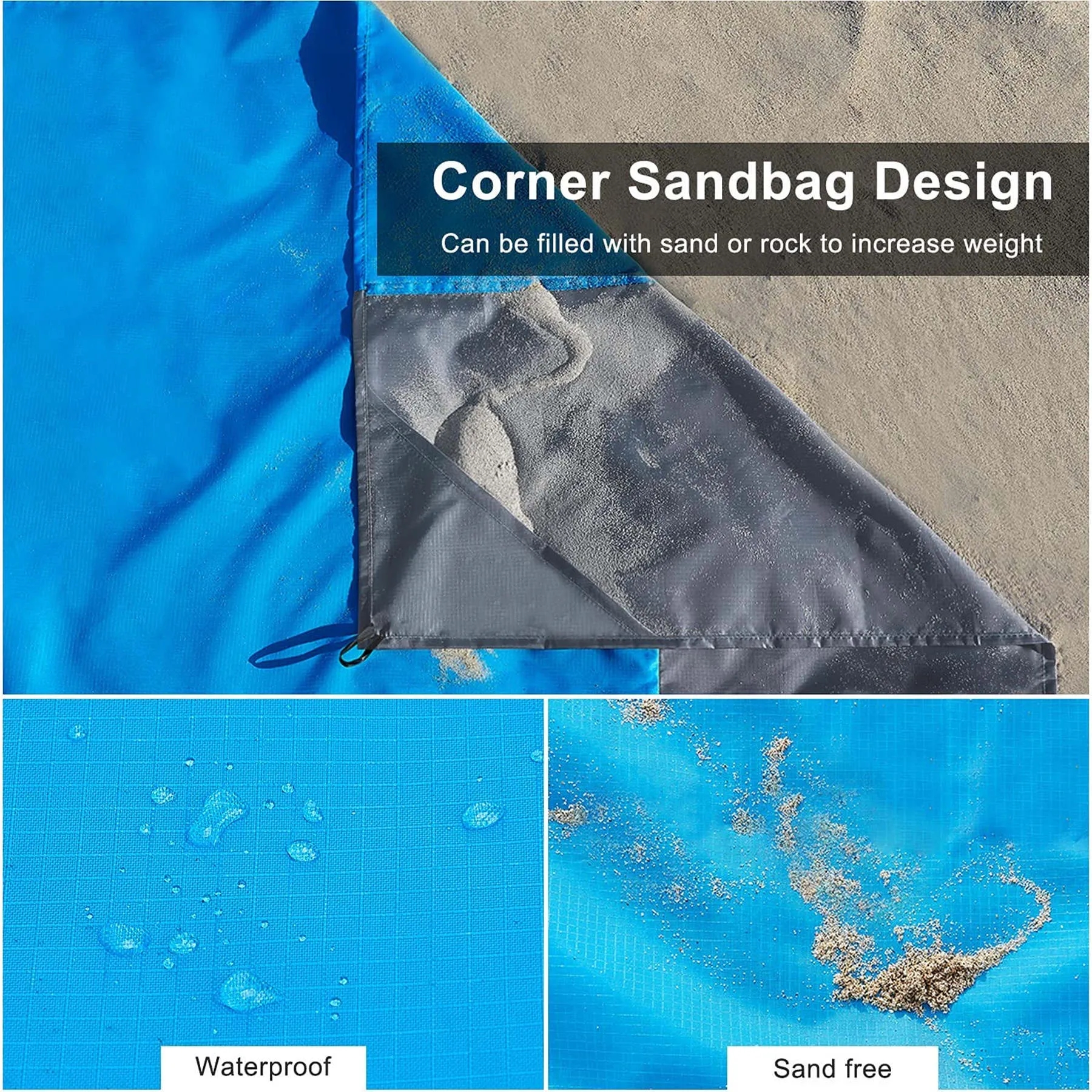 Waterproof Beach Mat Foldable Picnic Blanket With A Pouch 5
