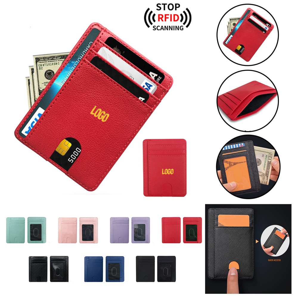RFID Leather Minimalist Slim Wallet 1