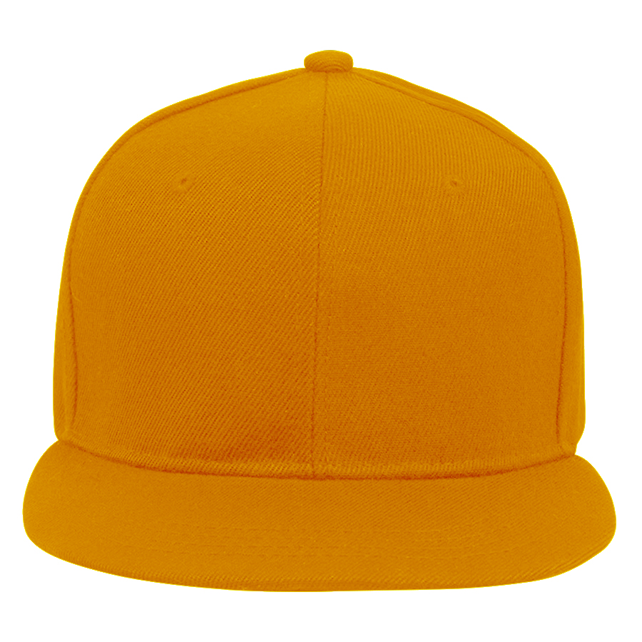 Stock Solid Color Polyester 6-Panel Flat Visor Cap 19
