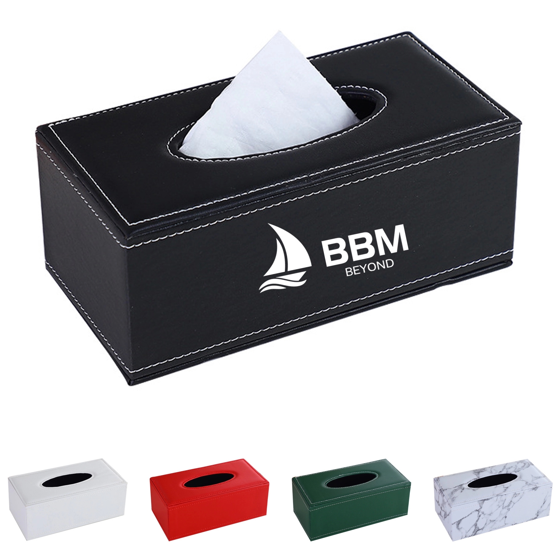 Rectangular PU Leather Tissue Box 2