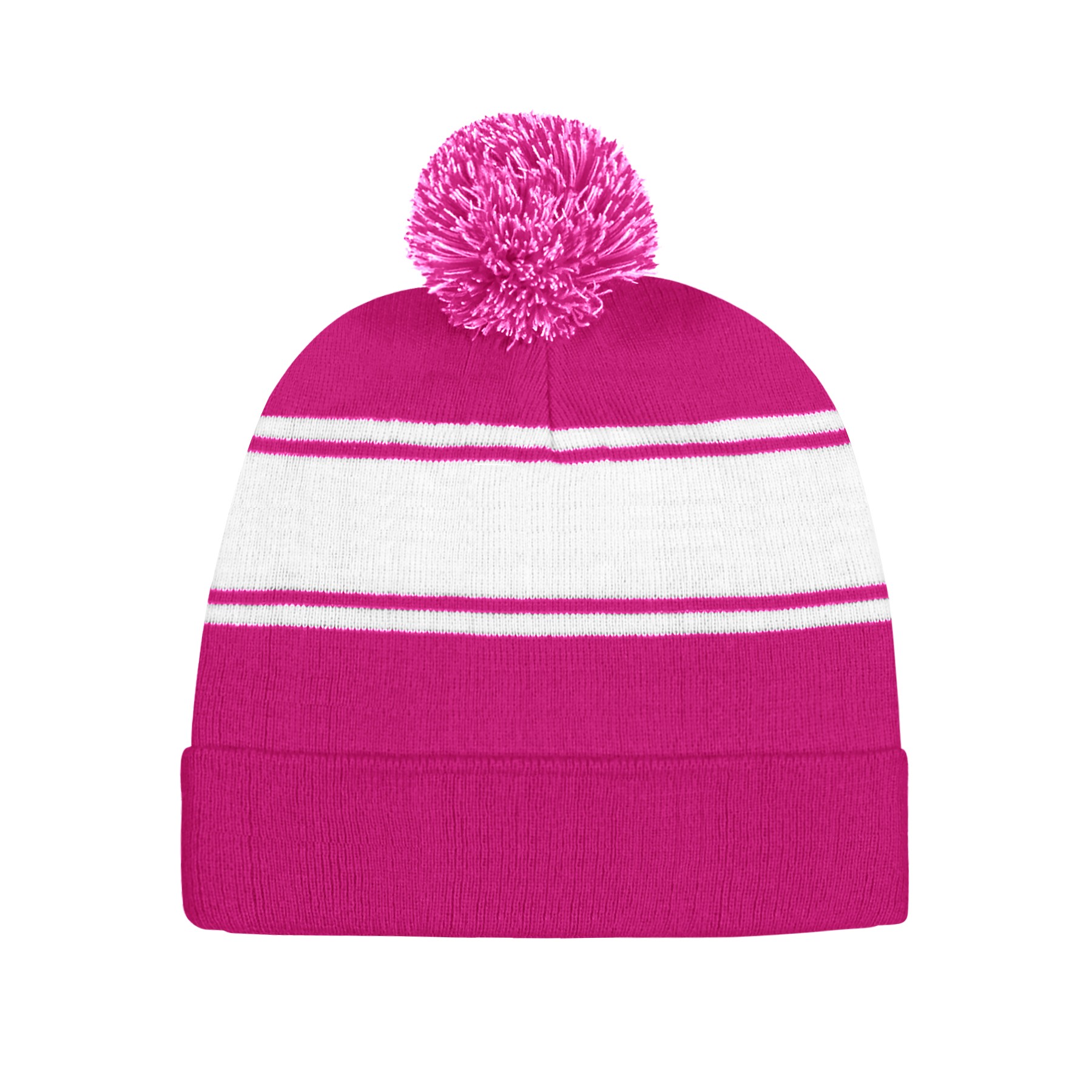 Pom Knit Beanie With Cuff 3
