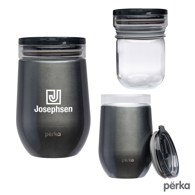 Perka® Taylor 12 oz. Double Wall, Stainless Steel Wine Mug
