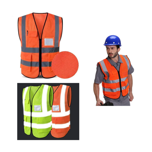 VISIPRO Front-Zip Reflective Safety Vest With Pockets - Mesh - ANSI 3 7