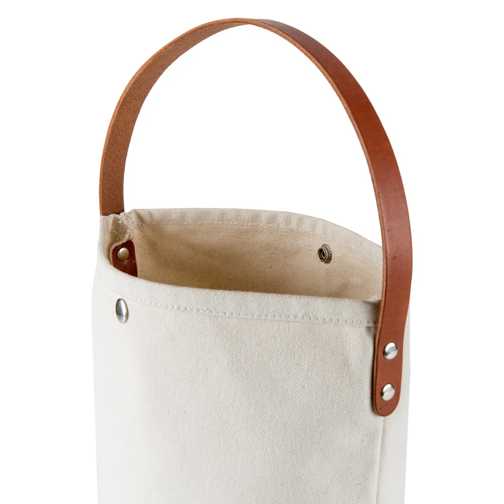 18 Oz. Super Heavy Canvas Bucket Tote w/Leather Handle 7