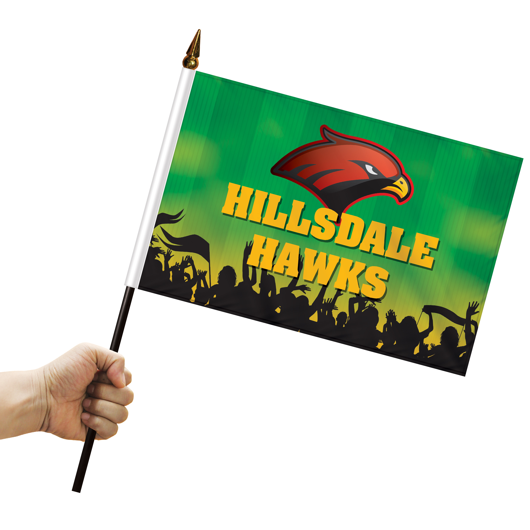 8"x 12" Single Reverse Polyester Stick Flags 11