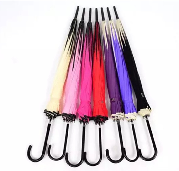 Straight Pole Curved Handle Pagoda Umbrella 6