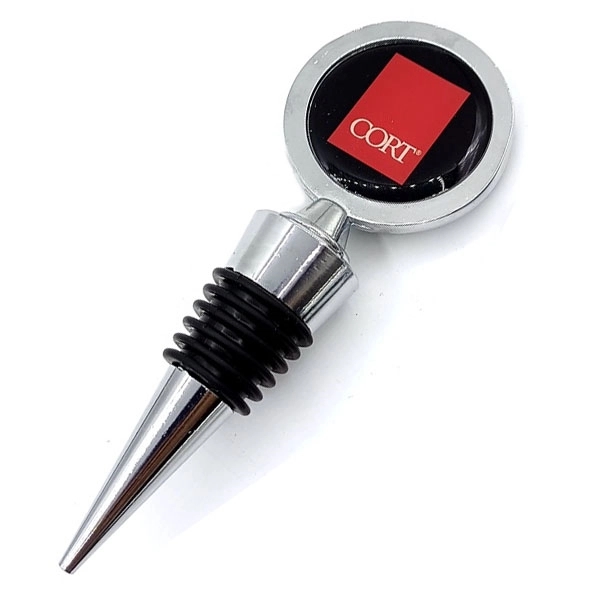 Round Epoxy Silver Wine Bottle Stopper 3