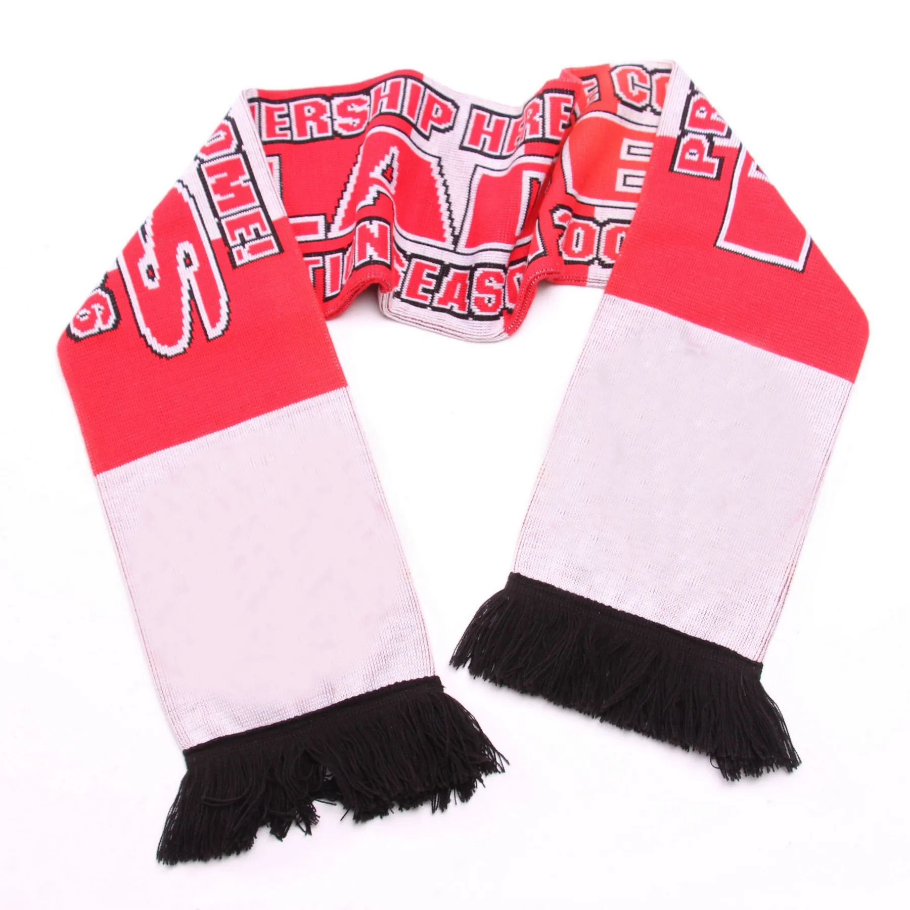 Custom Knitted Soccer Scarf With Fringe 2