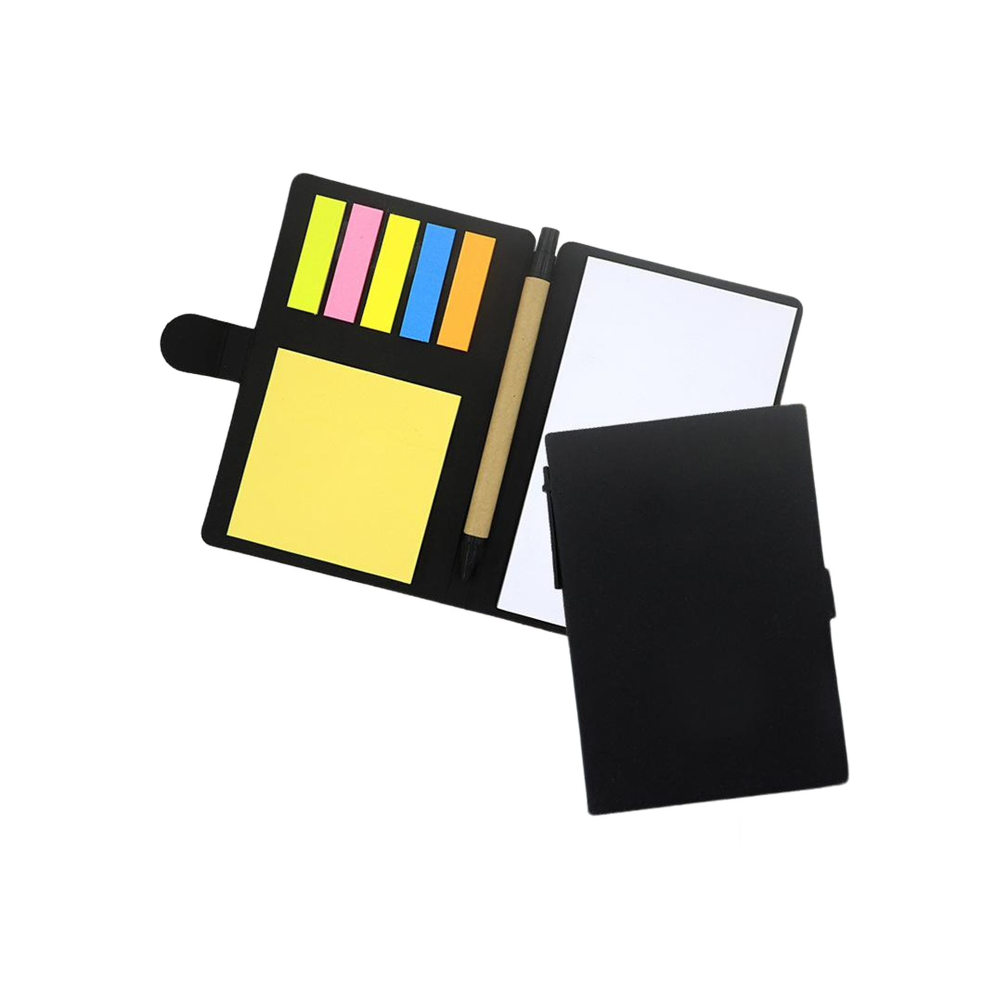 Kraft Paper Note Pad With Transparent Sticky Notes And Button Closure 7