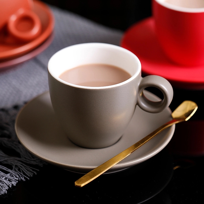 6 oz. Cups with Saucer for Latte Coffee 5