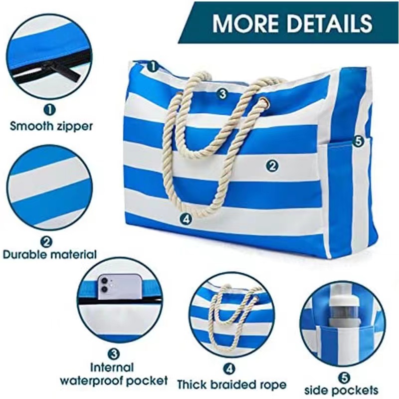 Polyester Stylish Canvas Beach Tote 10