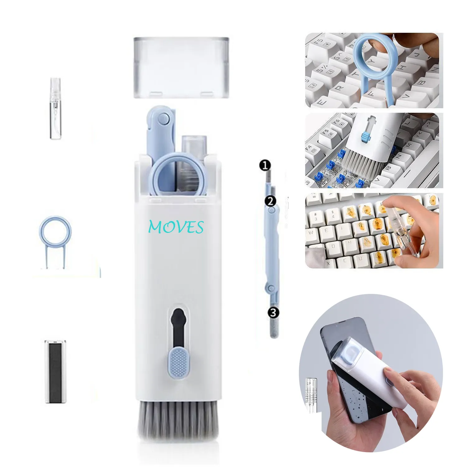 Multifunctional 7-In-1 Clean Brush Set For Computer Keyboard 2