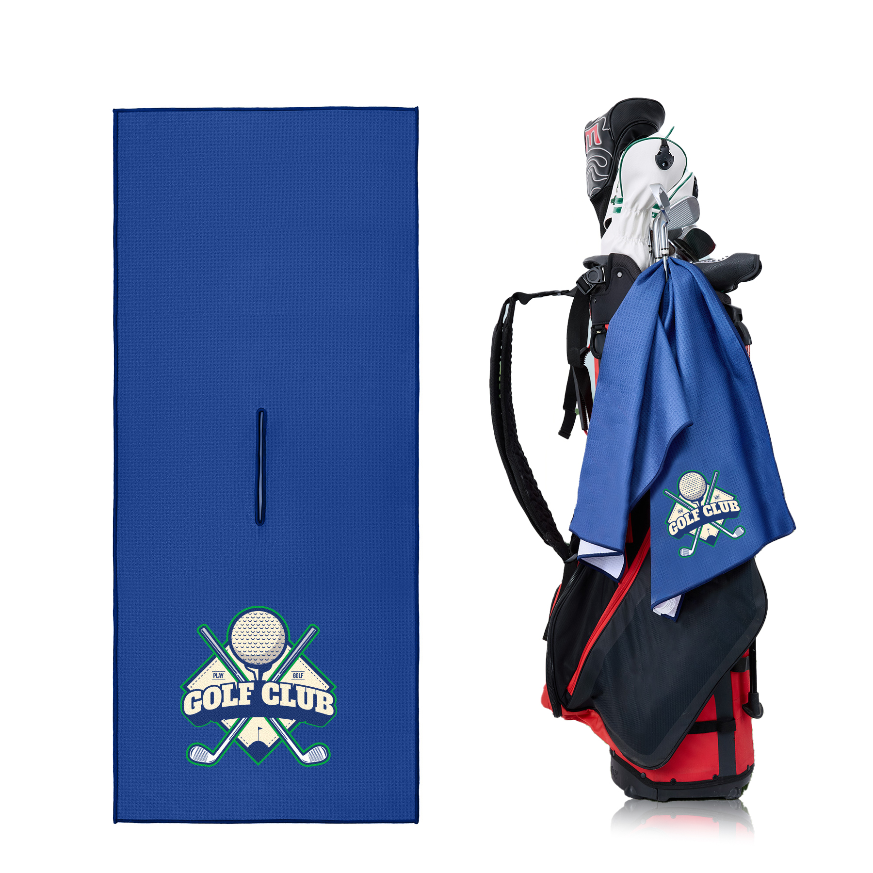 40" X 17" Microfiber Waffle Golf Towel 6