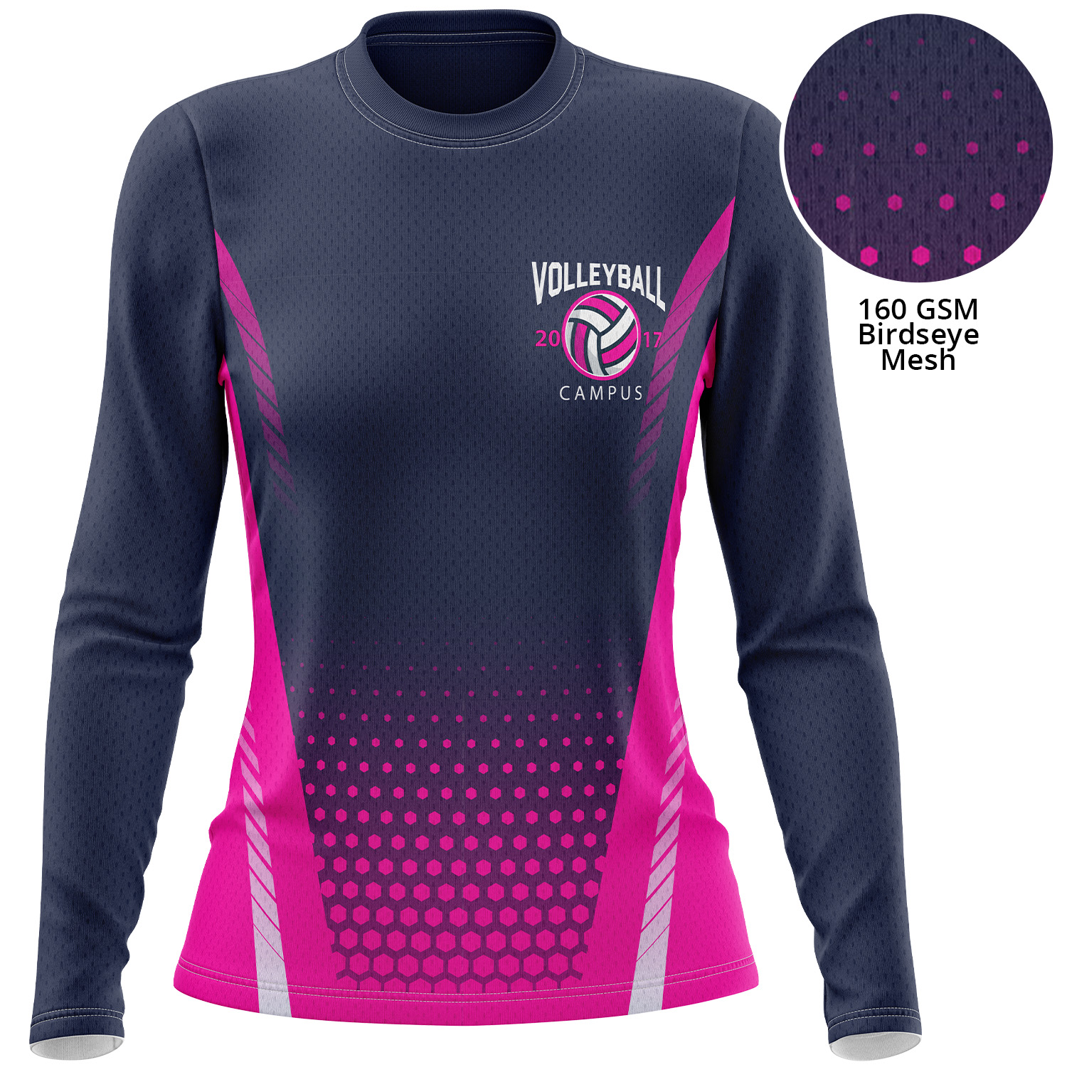Women's 160 GSM Birdseye mesh Sublimation Long Sleeve T-shirt 5