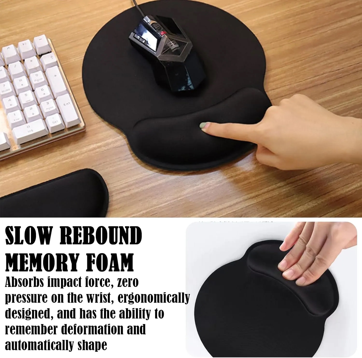 Mouse Pad with Memory Foam Wrist Support 5