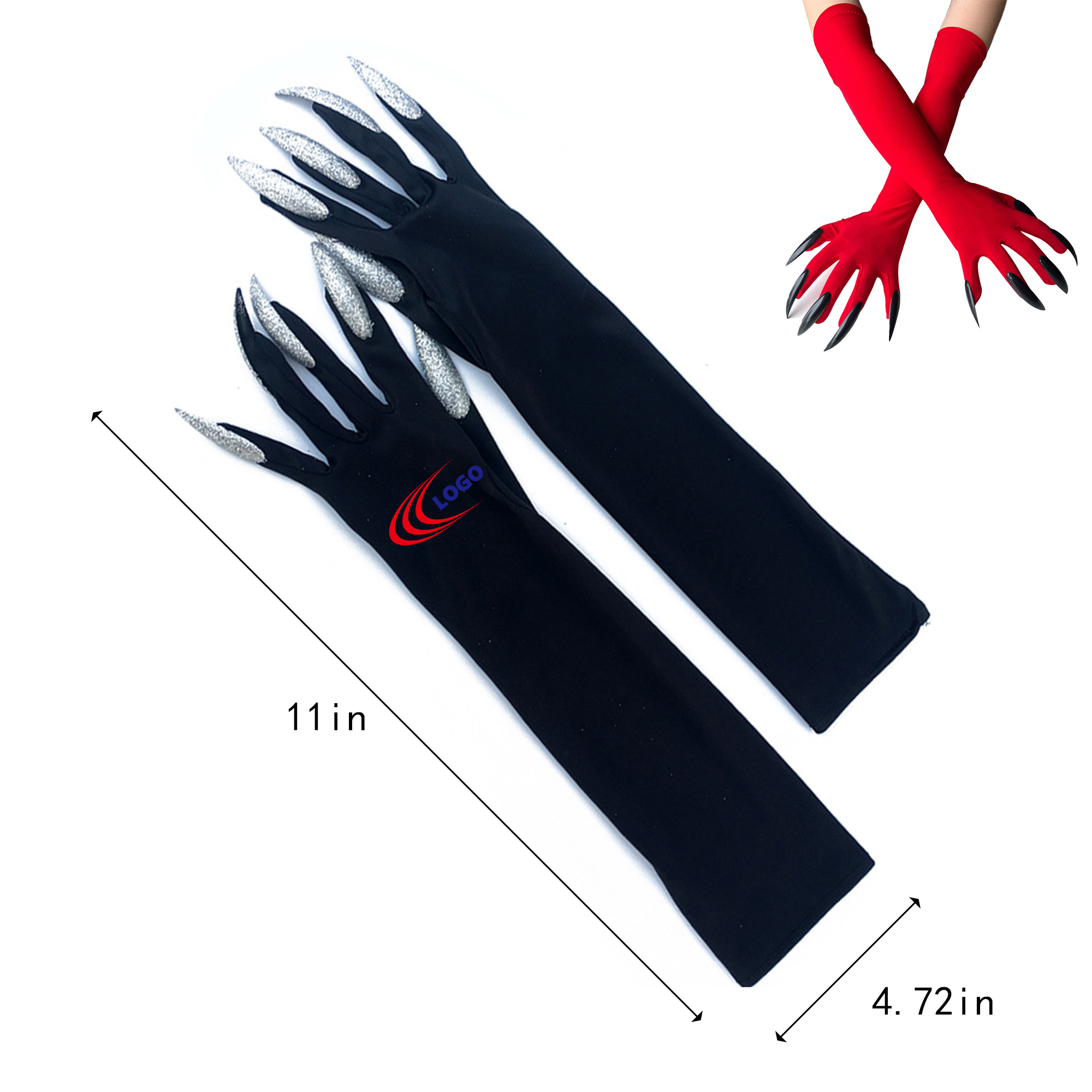 Halloween Cosplay Long Nail Witch Gloves 2