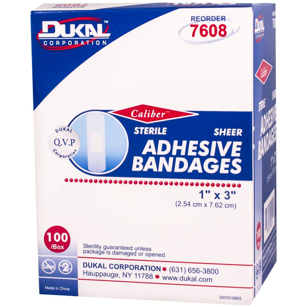 Sheer Adhesive Sterile Bandage - 100 Count 1" x 3" 1