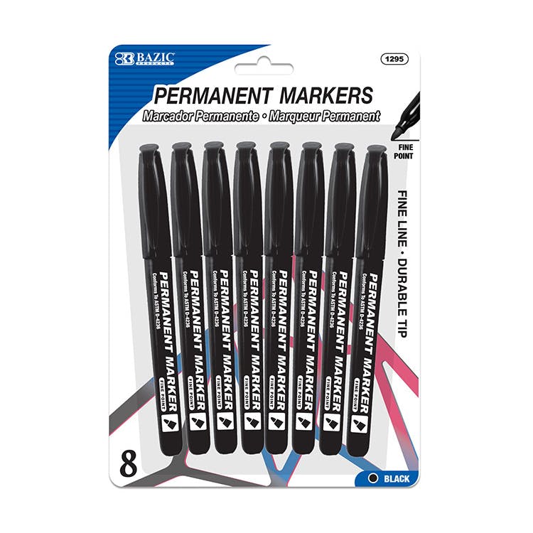 Permanent Markers - 8 Count Black Fine Line 1
