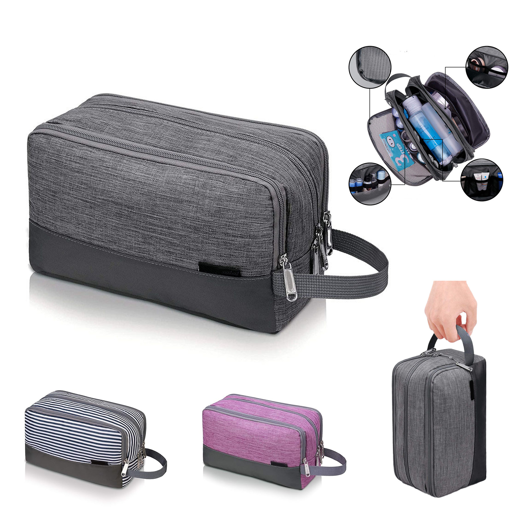 Toiletry Bag for Men Hanging Dopp Kit Water Resistant Shaving Bag 2