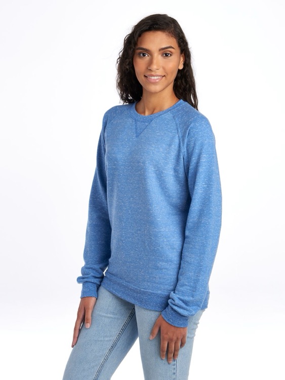 JERZEES Snow Heather Ring-Spun Unisex Raglan Crew 18