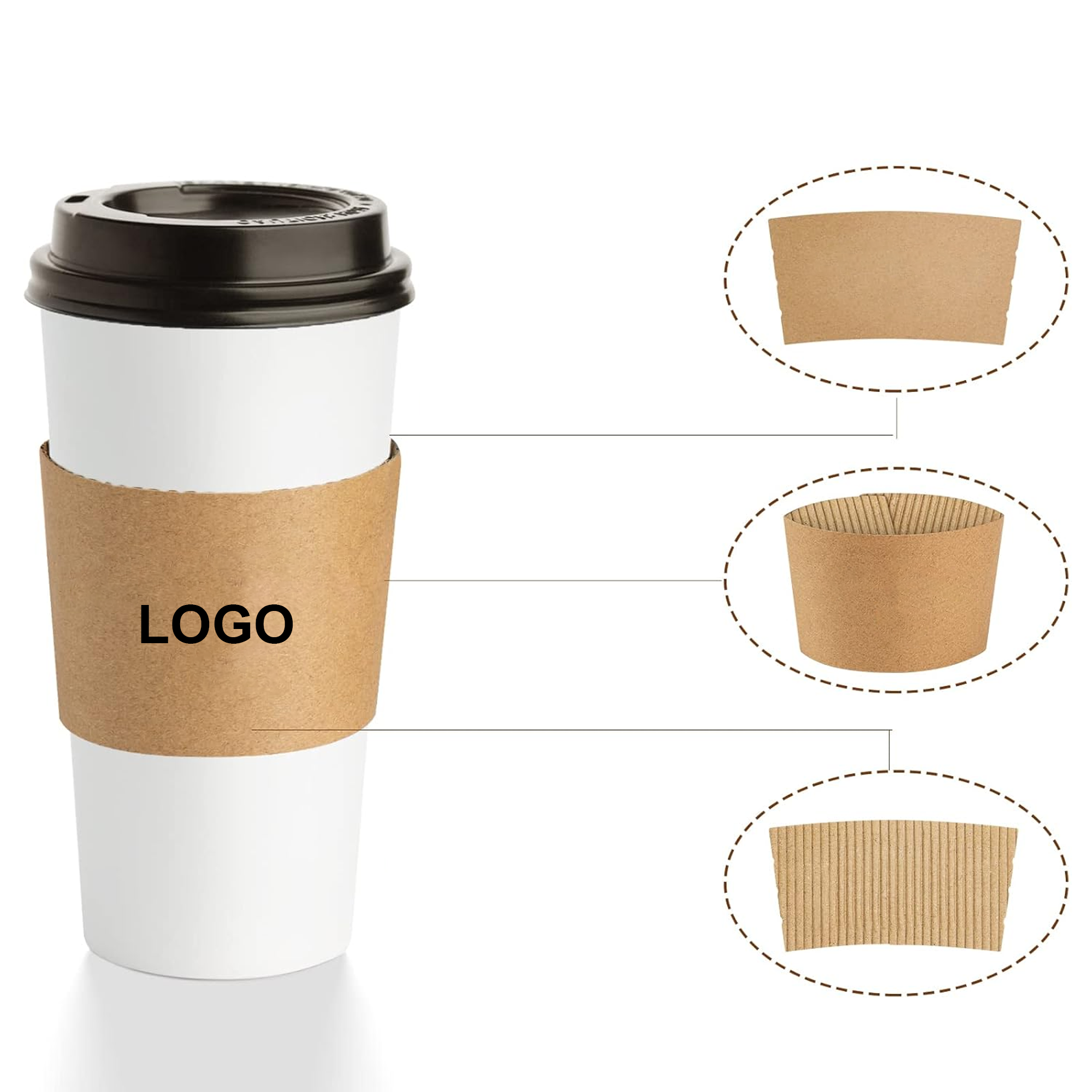 Kraft Paper Coffee Cup Cover With Customizable Logo 3