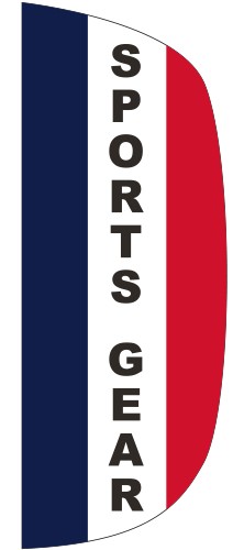 "SPORTS GEAR" 3' x 8' Message Flutter Flag 1