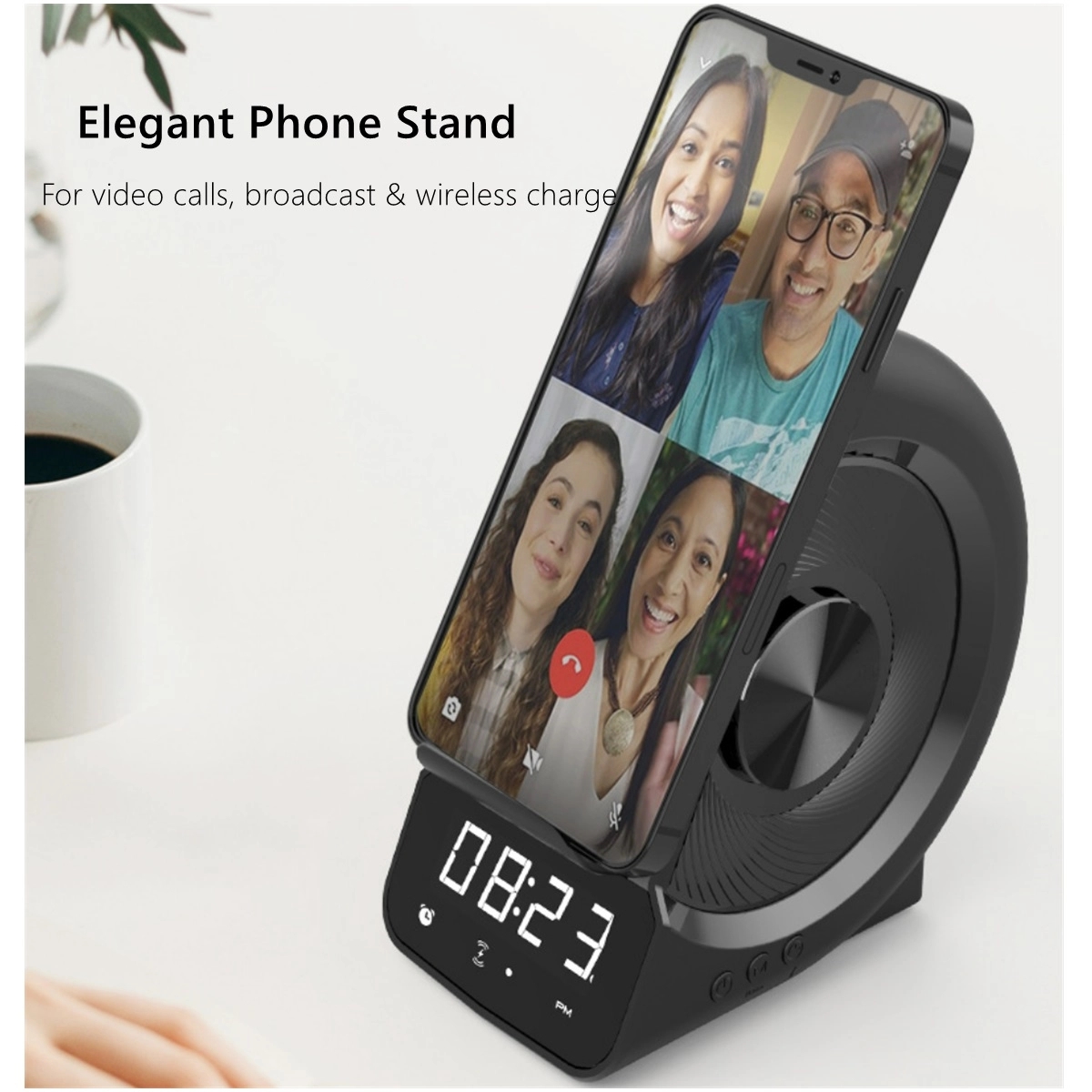 Bluetooth Speaker With Wireless Charger Radio Clock 5
