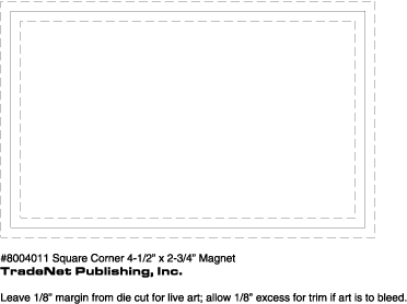 Magnet - 2.75x4.5 Square Corners - 25 mil. 3