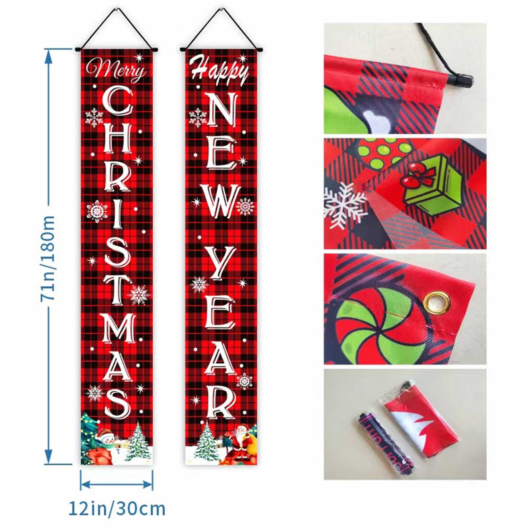 MERRY CHRISTMAS Hanging Banner In Pairs 2