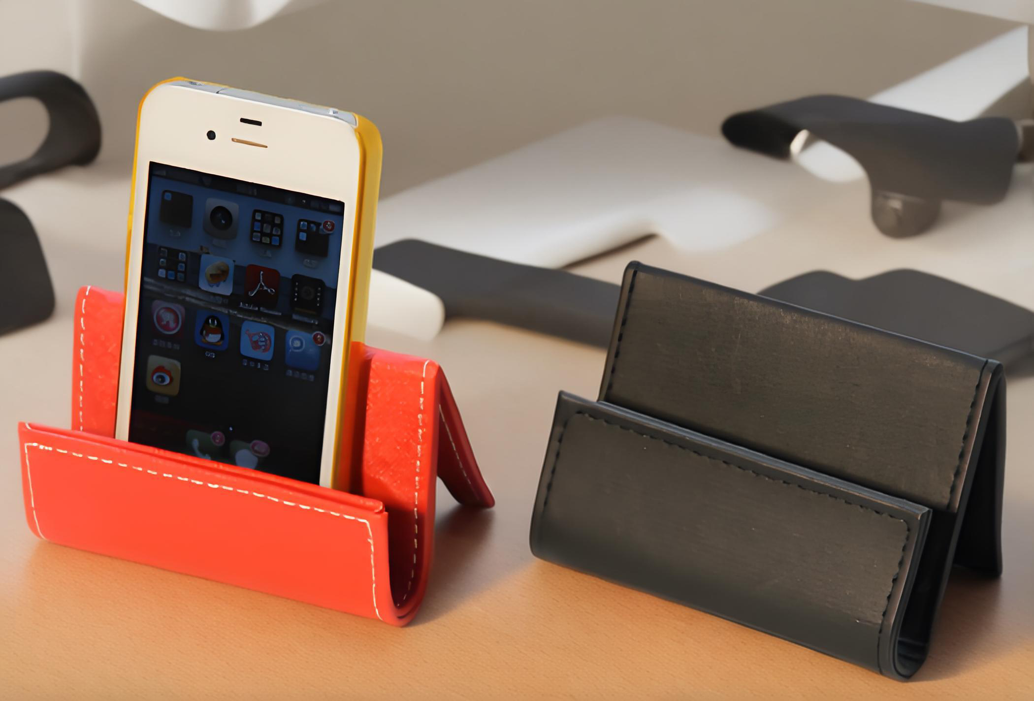 PU Leatherette Phone Stand Holder 2