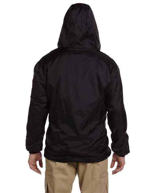 Fleece Lined Nylon Hooded Jacket