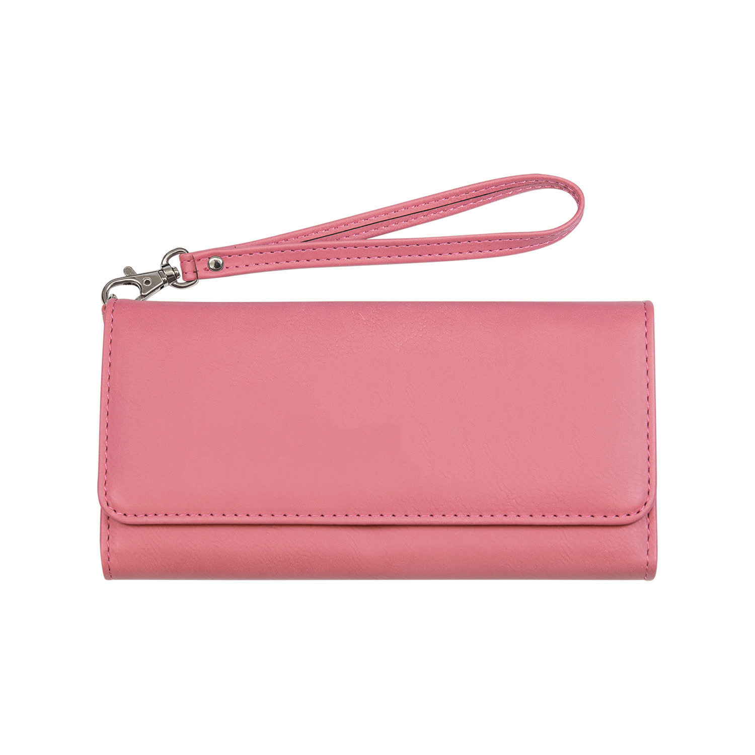 Pink Leatherette Wallet with Strap 3