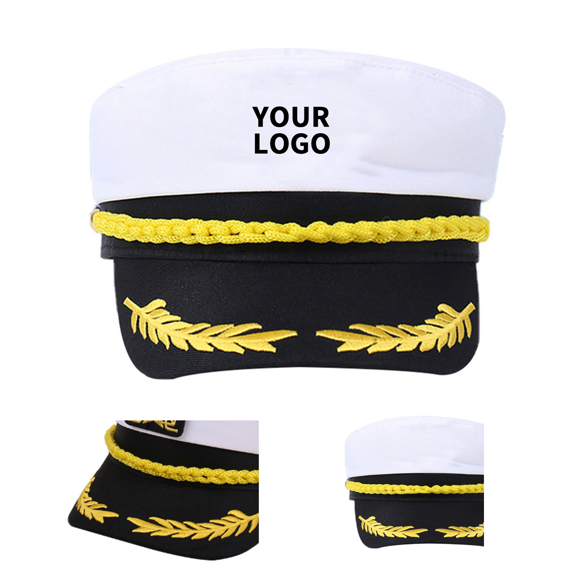 Captain Yacht Costume Hat Adjustable Fit 2