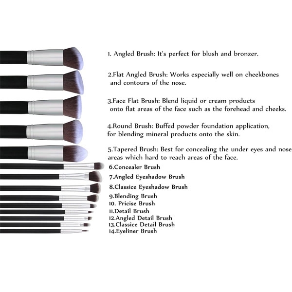 14 pcs Professional Makeup Brush Set 5