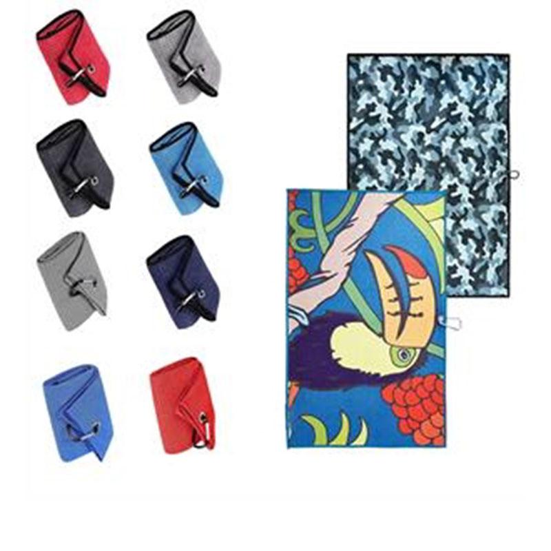 Microfiber Pineapple Quick Dry Grid Golf Towel w/ Carabiner