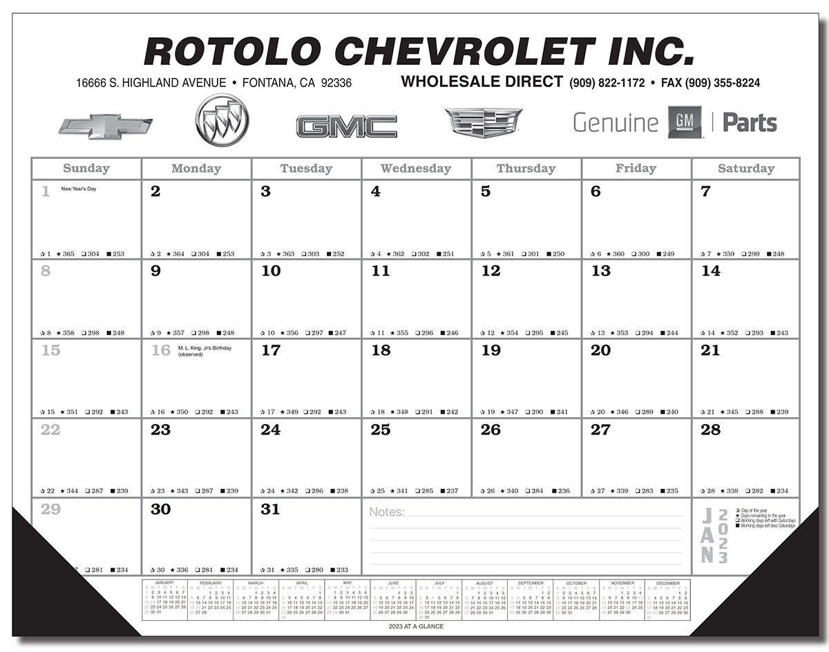 Jumbo Desk Pad Calendar with 12 Month Calendar Desk Pad