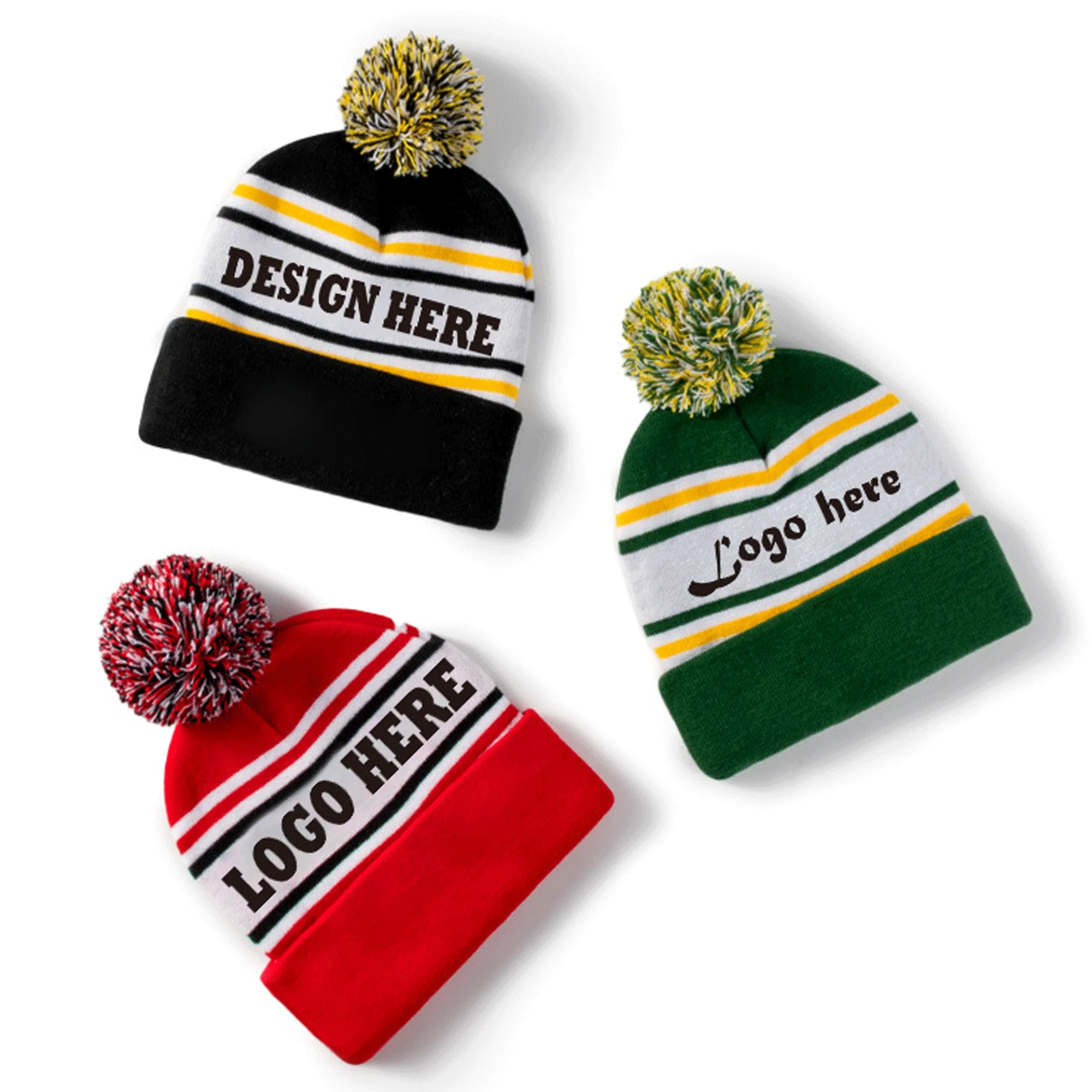 Pom Cuff Beanie Hat MOQ 50PCS 2