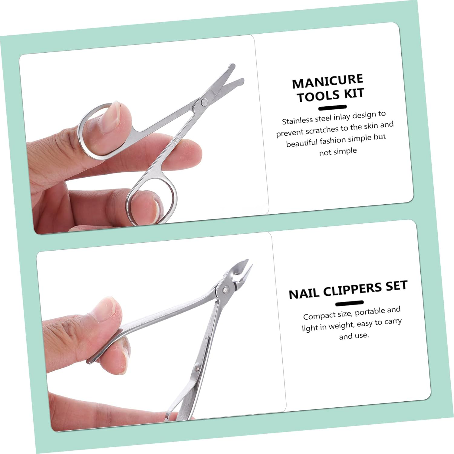 Stainless Steel Beauty Set w/ Zipper Bag 2