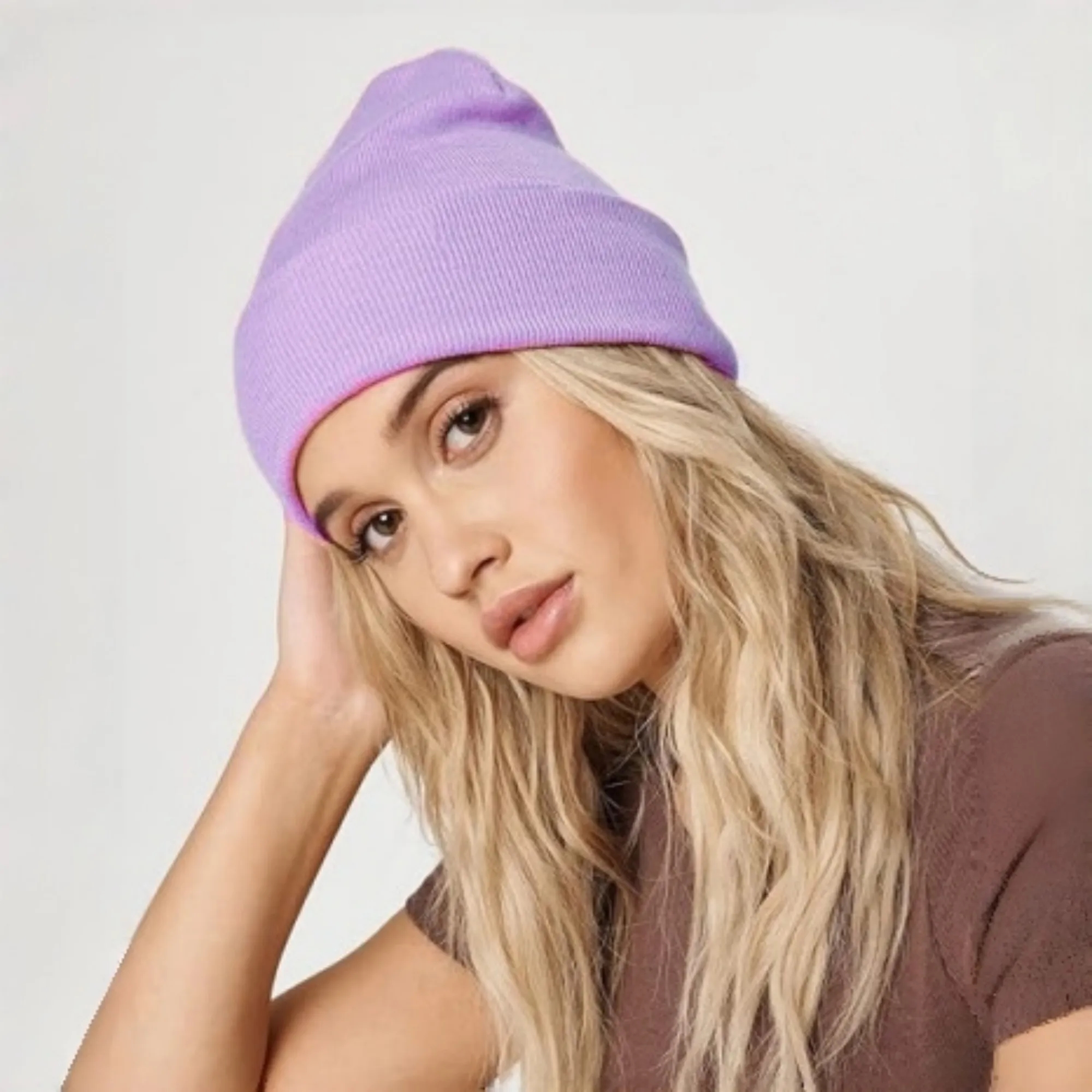 Satin Lined Knit Beanie Warm Soft Winter Hat 24