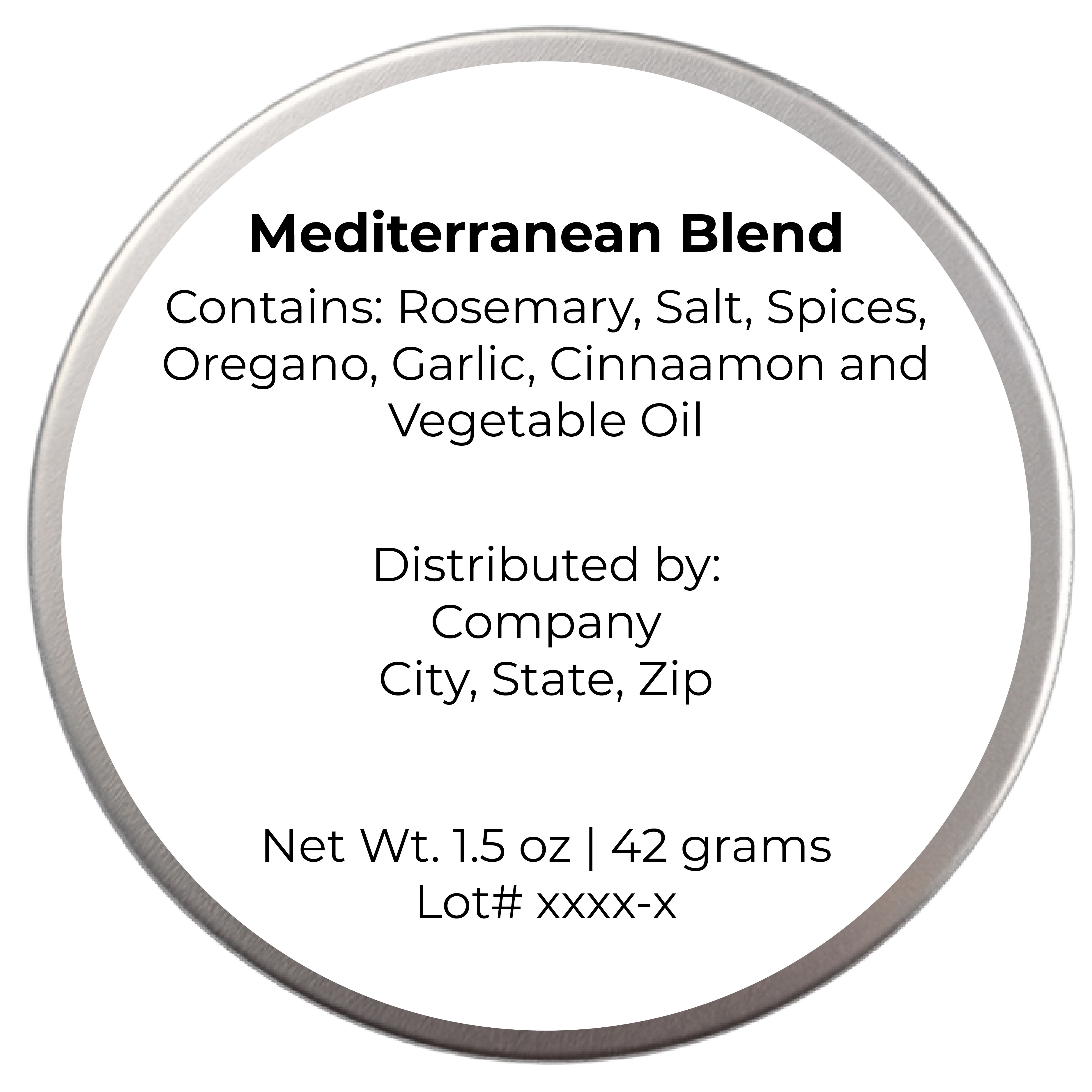Mediterranean Spice in 2 Oz. Tin 5