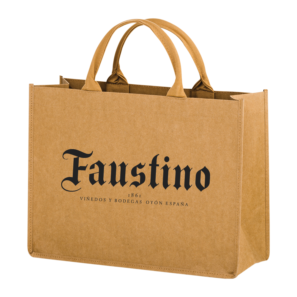 2-Bottle Horizontal Washable Kraft Wine Tote 2