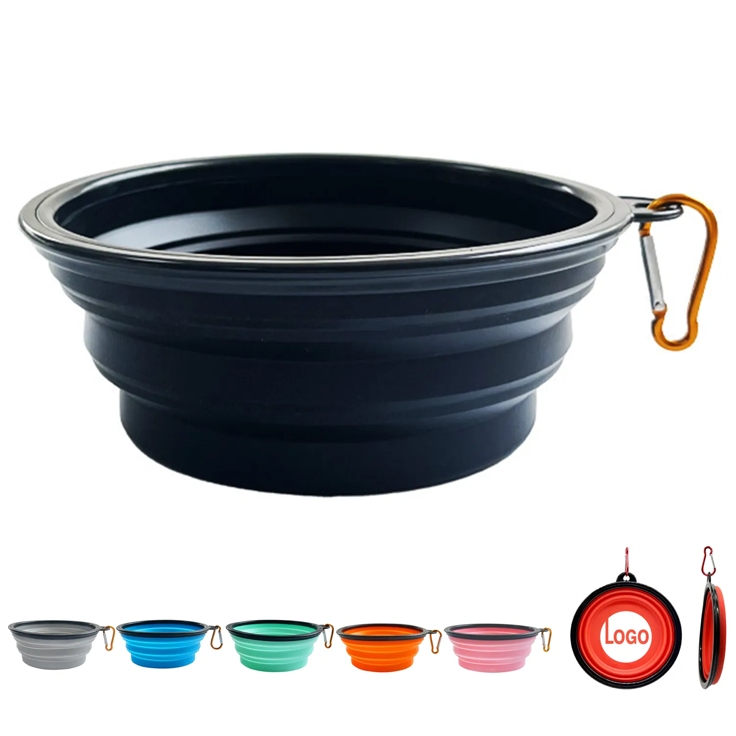 33.8oz Foldable Silicone Pet Bowl with Climbing Buckle,