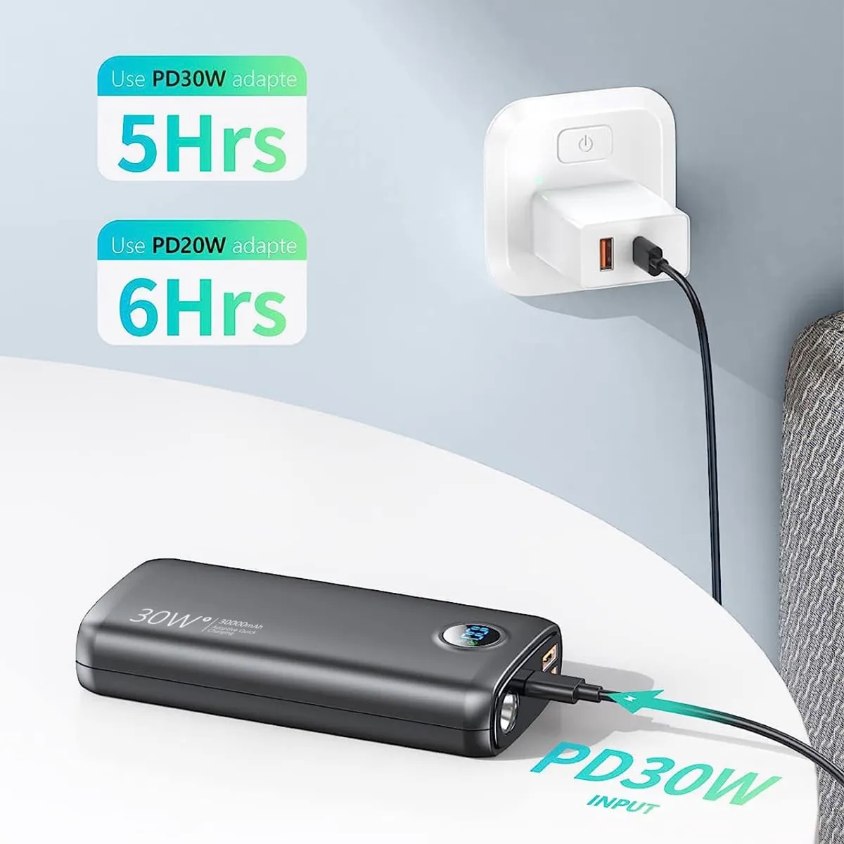 Portable Charger Power Bank 27000mAh with Flashlight 4