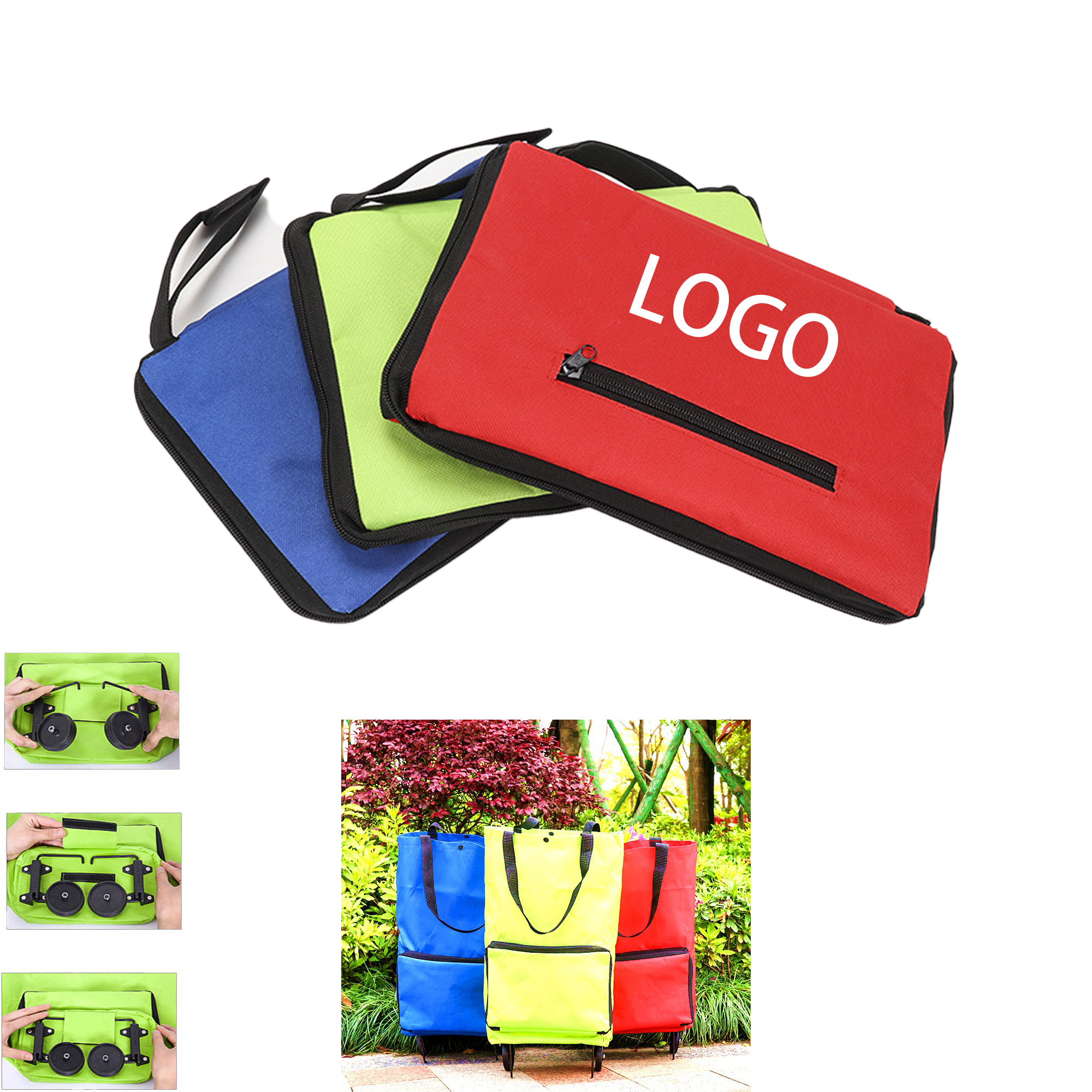 Lightweight Pull-Along Market Tote 2