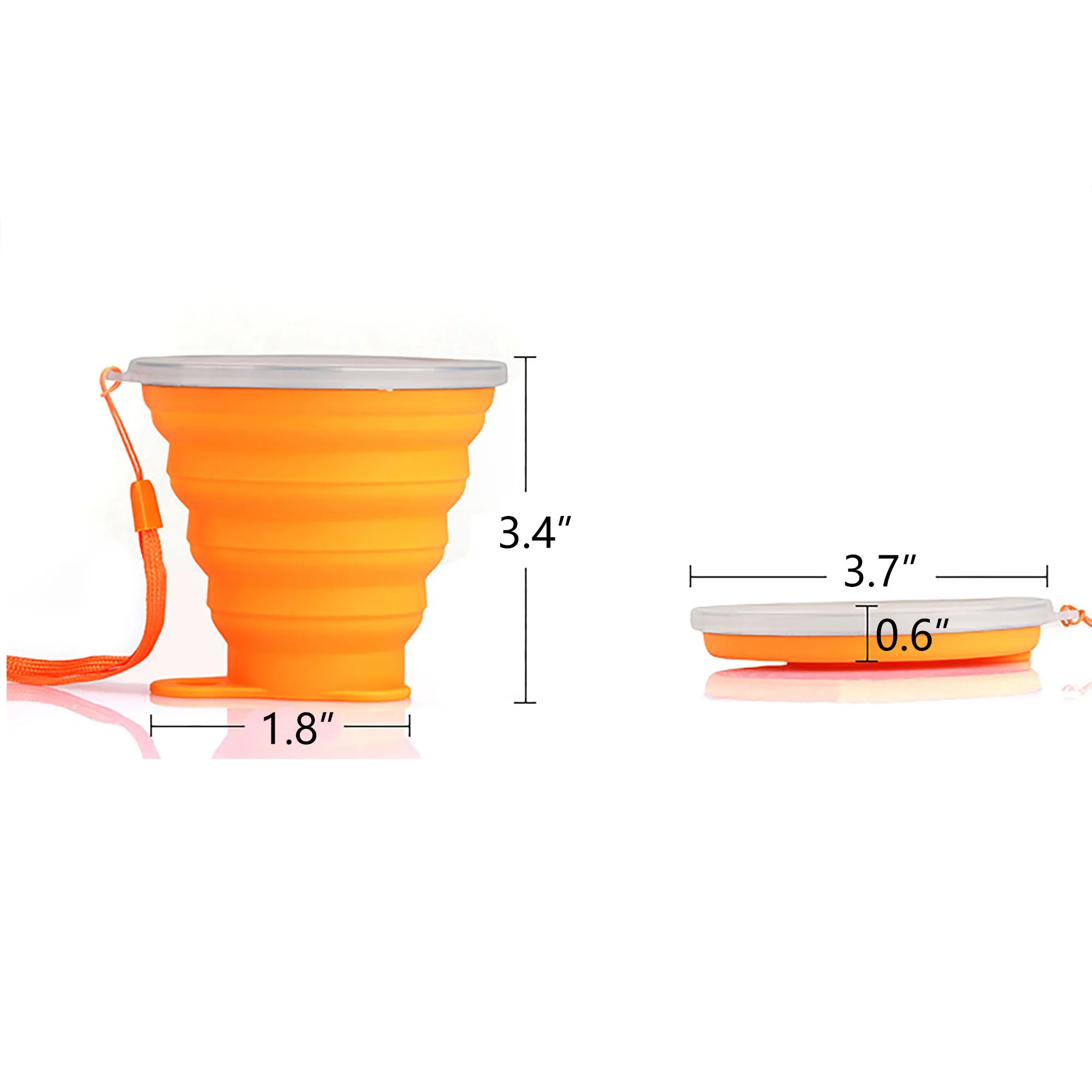 MOQ 30 PCS Silicone Folding Camping Cup with Lids 2