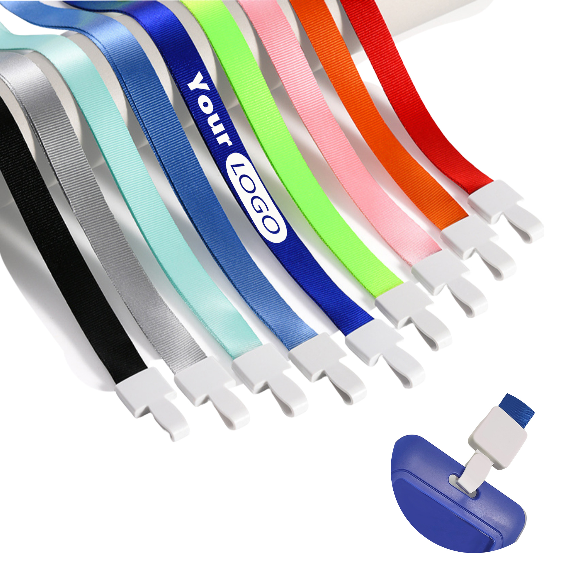 ID Card Holder Lanyard with Polyester Strap and Work Clip 2
